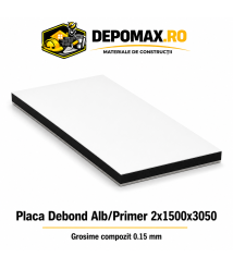 Placa BOND alb/primer 2mm, 1500x3050mm, aluminiu 0.15mm